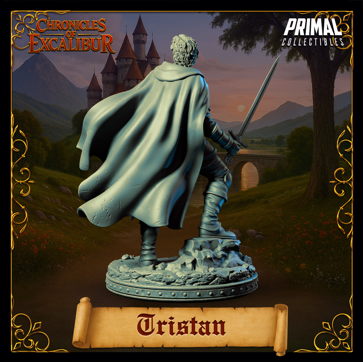 Knight Tristan | Chronicles of Excalibur | Tabletop D&D Miniature | Primal Collectibles