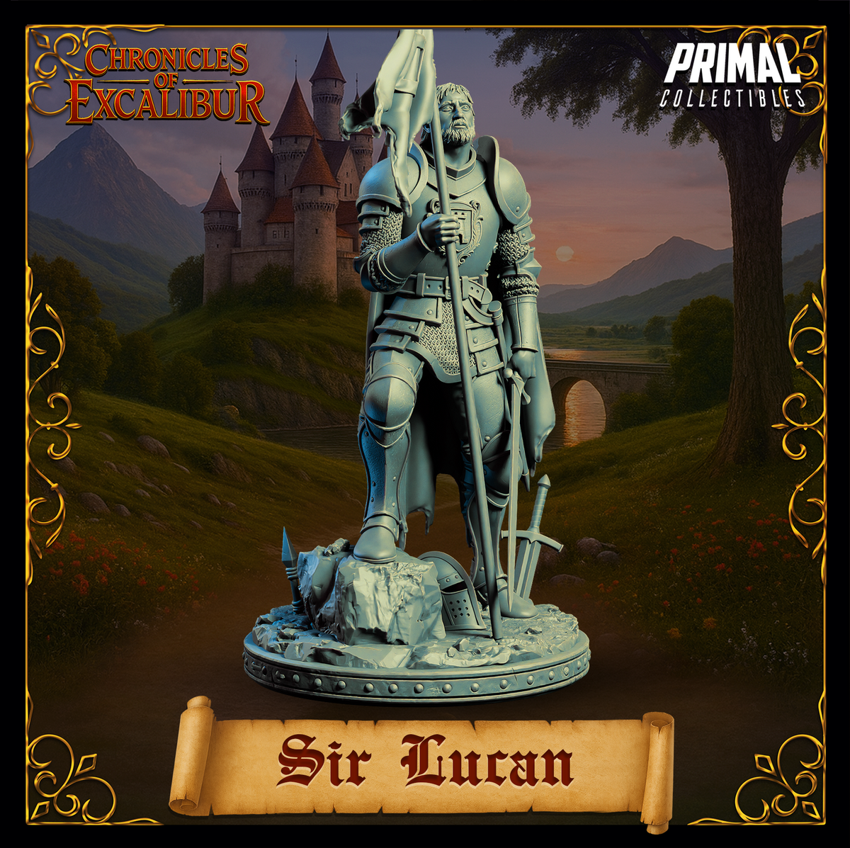 Knight Sir Lucan | Chronicles of Excalibur | Tabletop D&D Miniature | Primal Collectibles