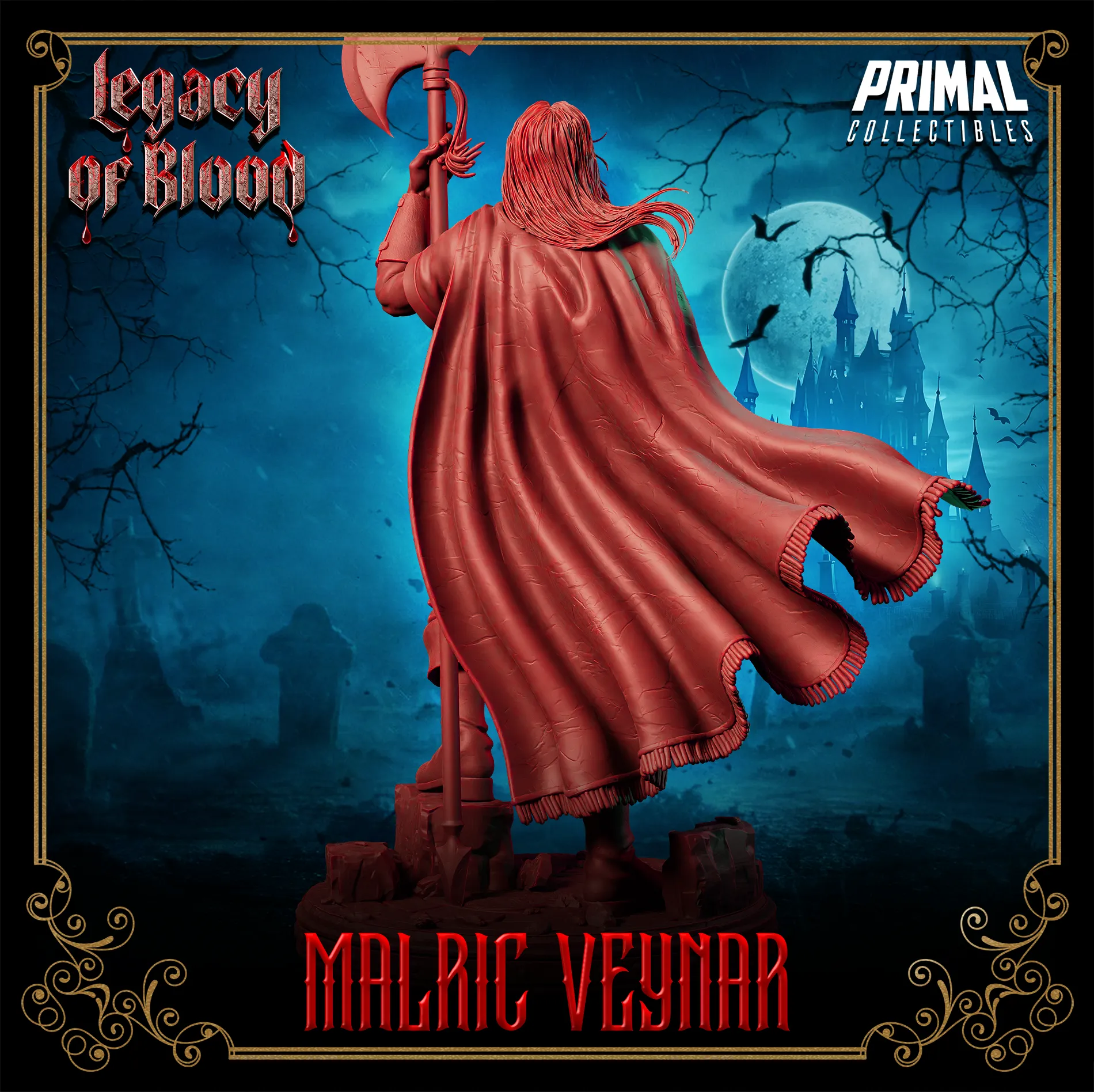 Human Malric Veynar | Legacy of Blood | Tabletop D&D Miniature | Primal Collectibles