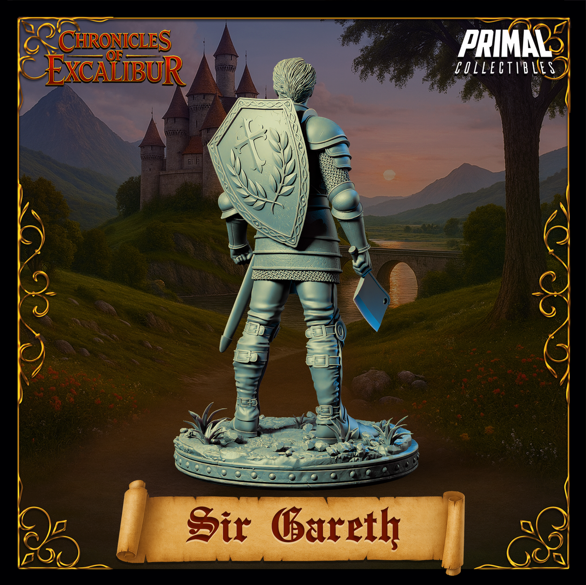 Caballero Sir Galahad | Crónicas de Excalibur | Miniatura D&D de Mesa | Primal Collectibles