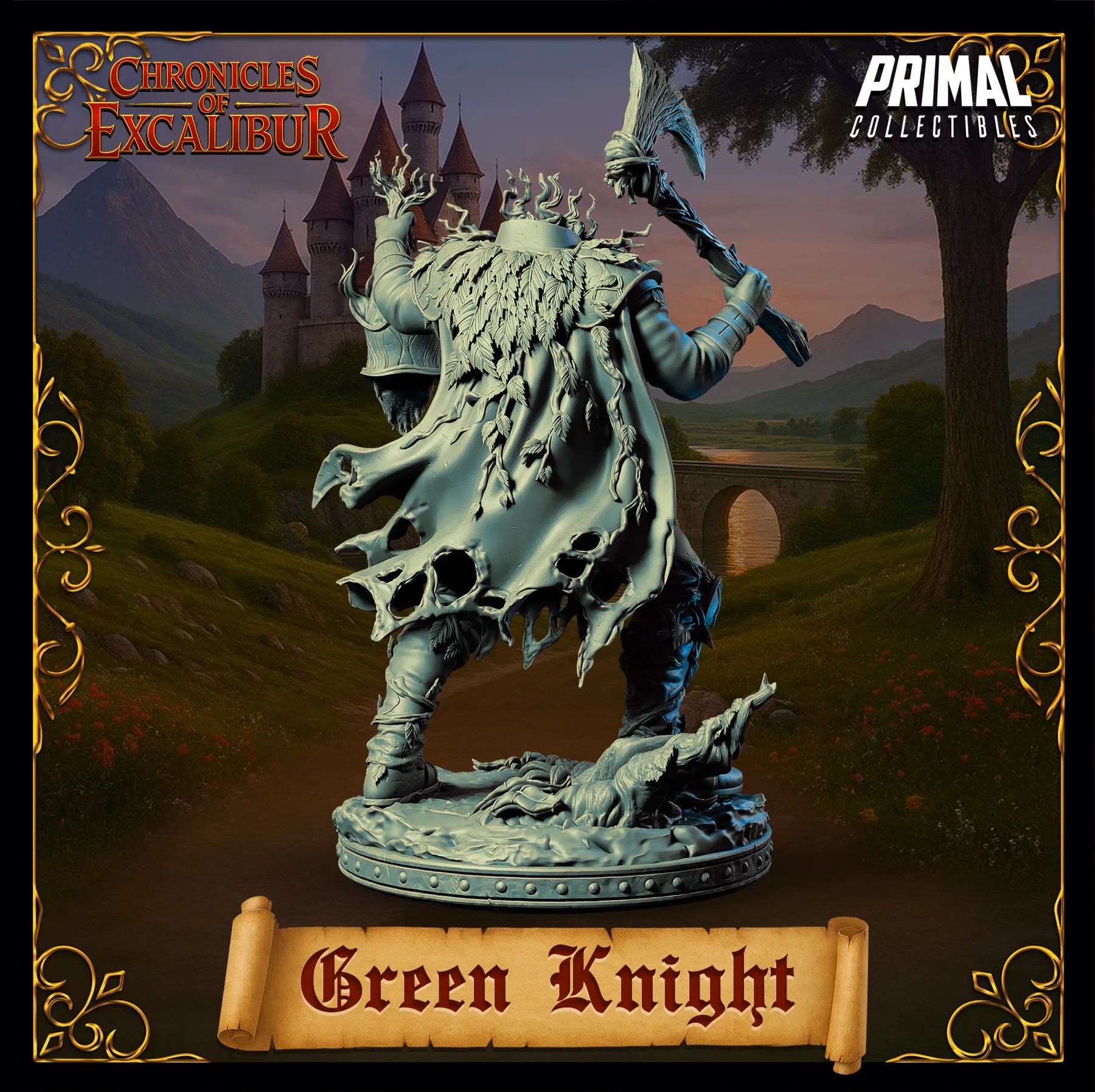 Mystic Knight Green Knight | Chronicles of Excalibur | Tabletop D&D Miniature | Primal Collectibles