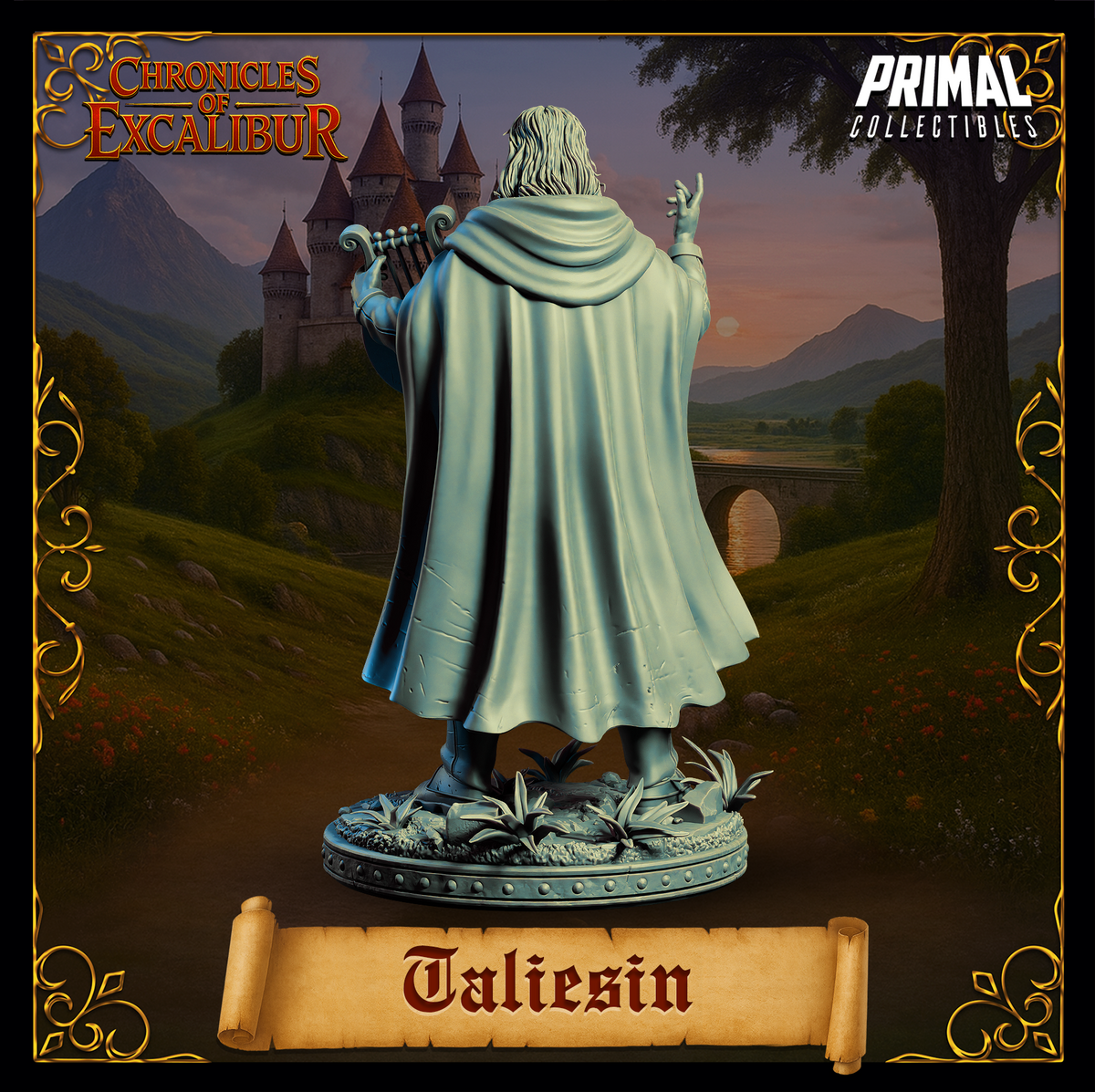 Bard Taliesin | Chronicles of Excalibur | Tabletop D&D Miniature | Primal Collectibles