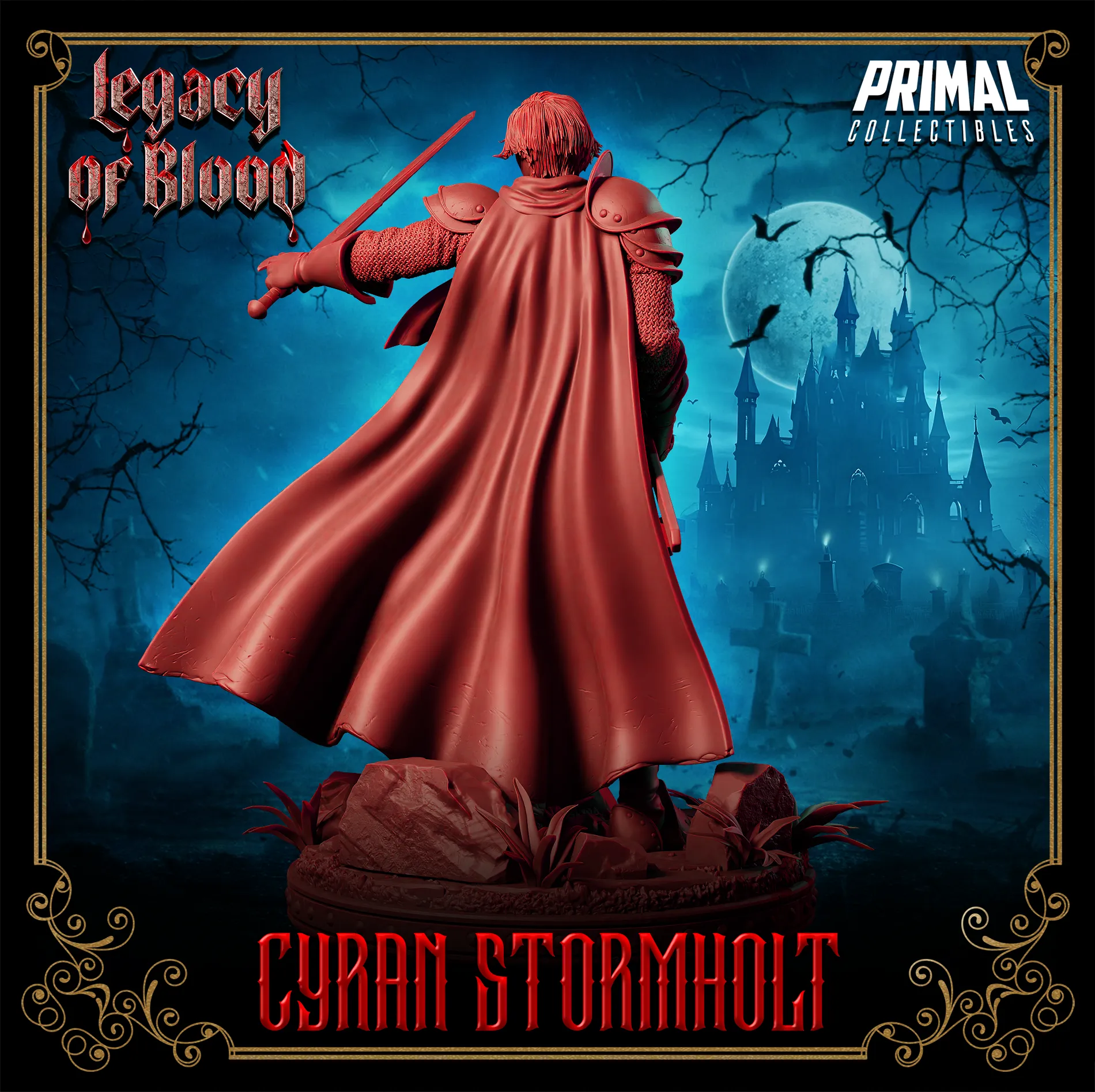 Human Cyran Stormholt, Knight Paladin | Legacy of Blood | Tabletop D&D Miniature | Primal Collectibles