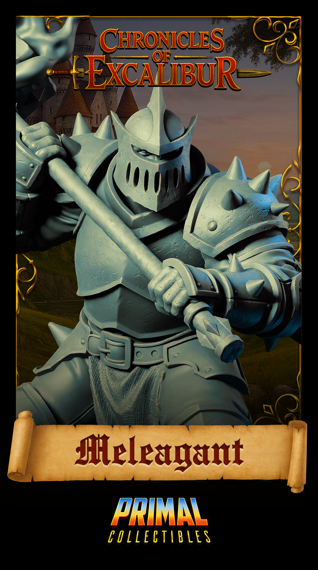 Cursed Warrior Meleagant | Chronicles of Excalibur | Tabletop D&D Miniature | Primal Collectibles