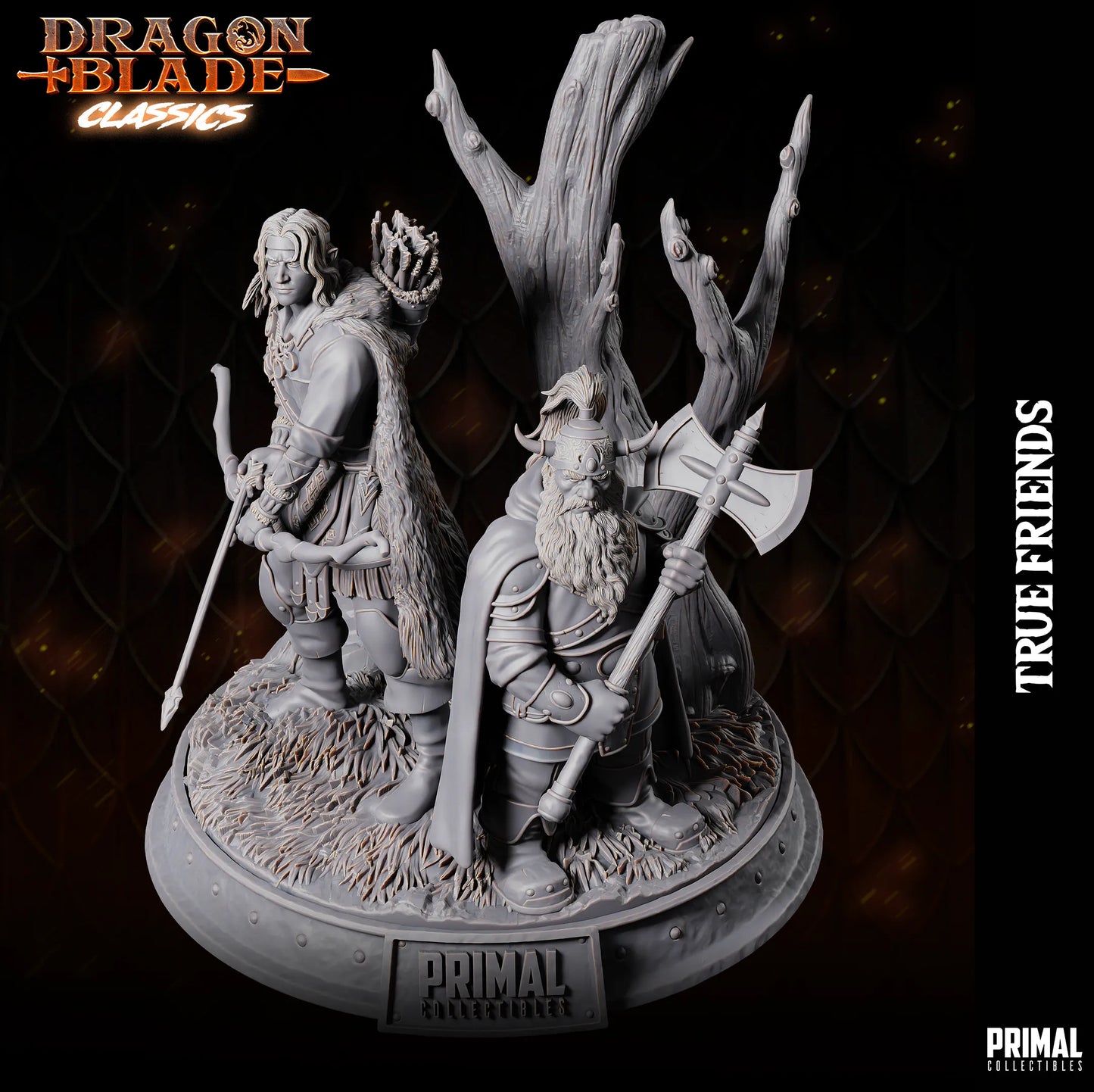 Dragonblade Classics True Friends | Diorama | TTRPG D&D Miniature | Primal Collectibles