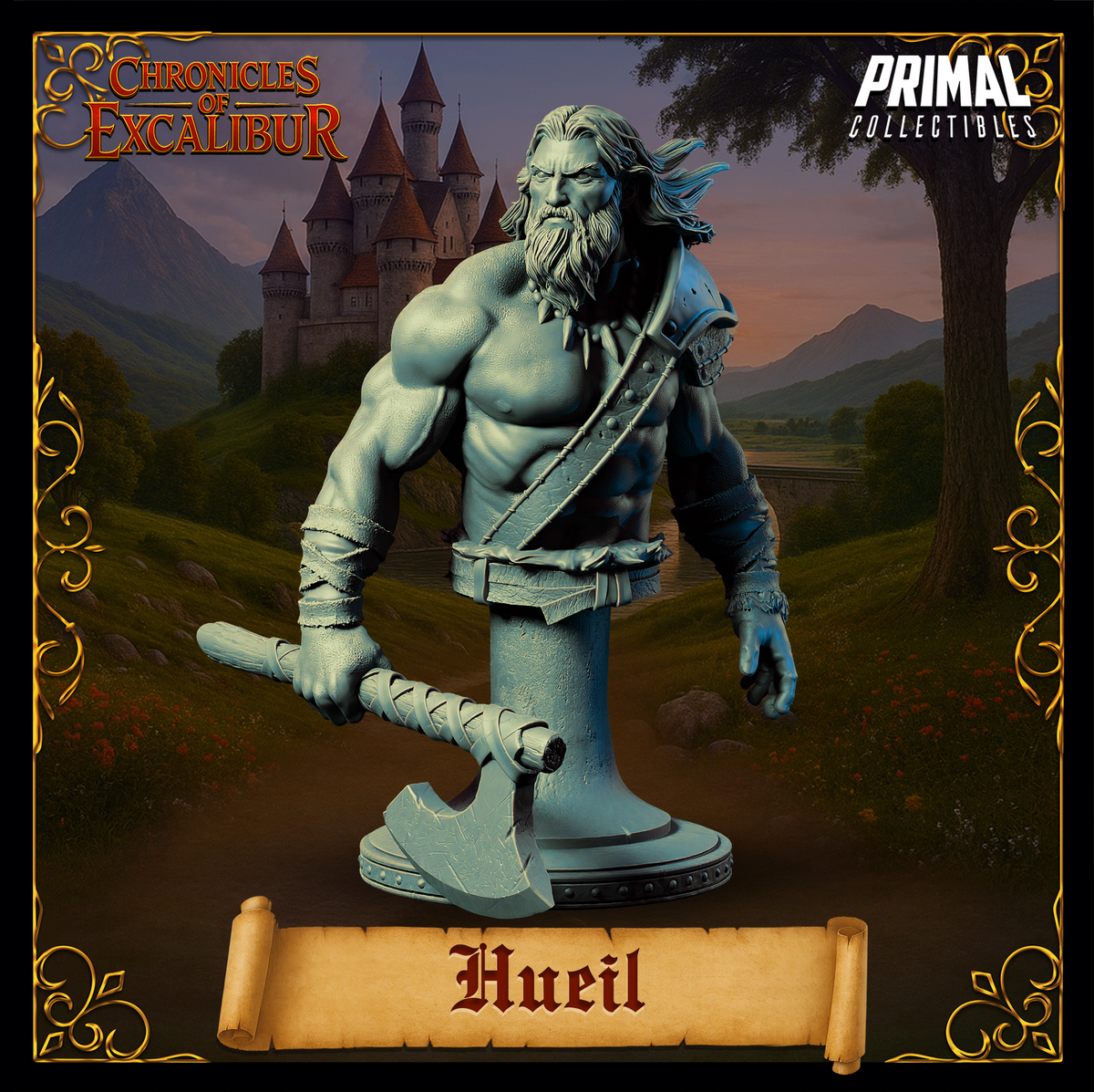 Warrior Hueil | Chronicles of Excalibur | Tabletop D&D Miniature | Primal Collectibles