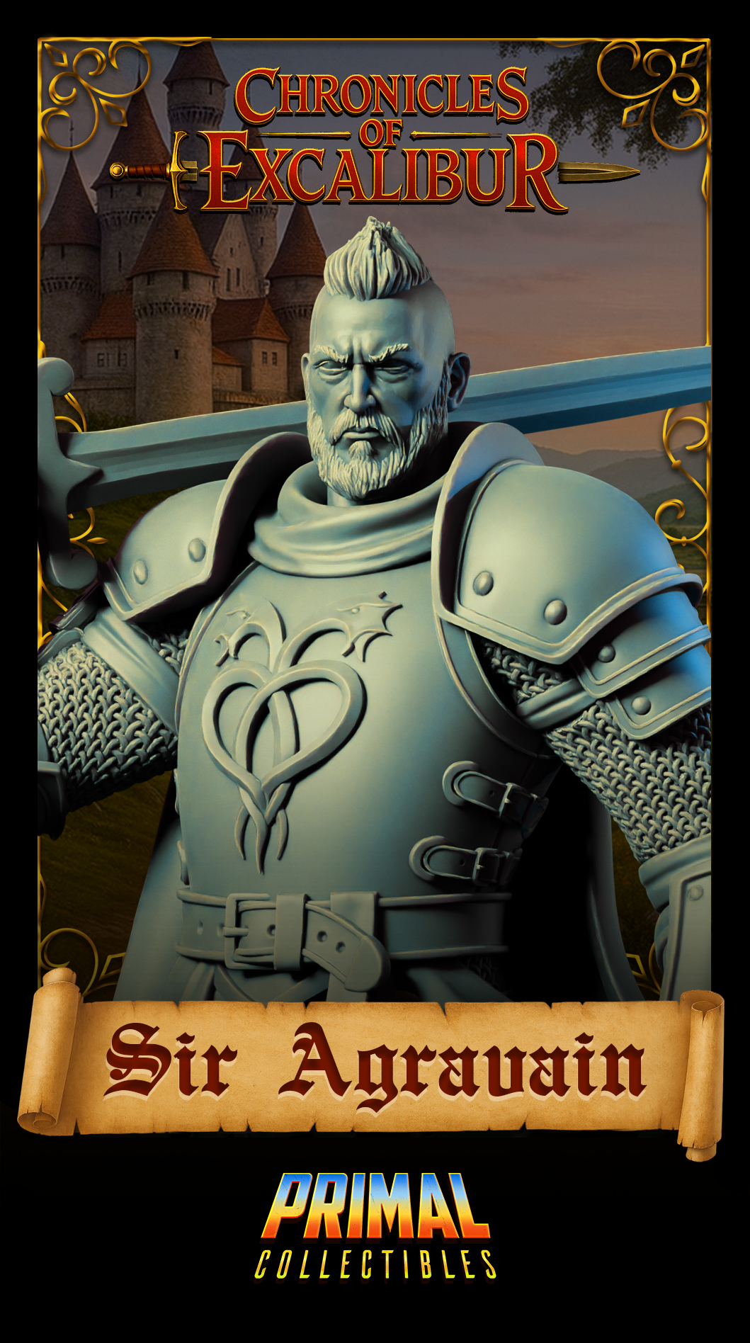 Knight Sir Agravain | Chronicles of Excalibur | Tabletop D&D Miniature | Primal Collectibles