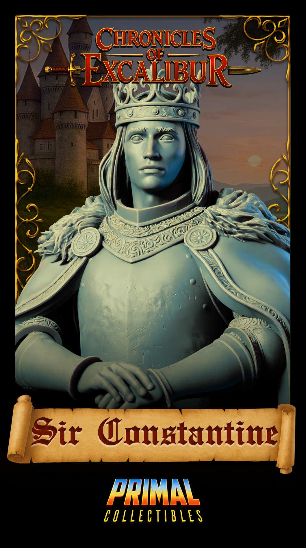 Caballero Sir Galahad | Crónicas de Excalibur | Miniatura D&D de Mesa | Primal Collectibles