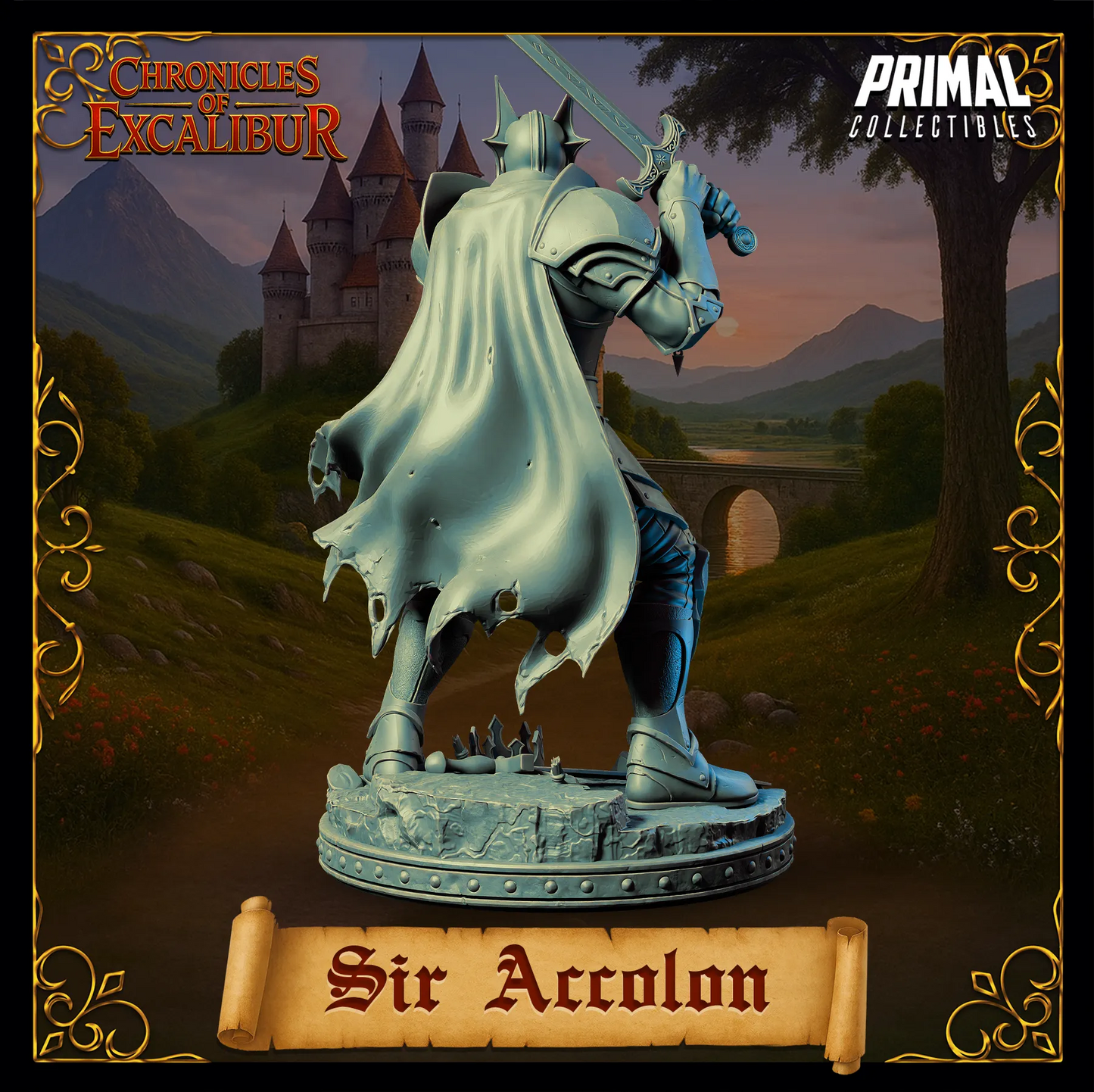 Evil Knight Sir Accolon | Chronicles of Excalibur | Tabletop D&D Miniature | Primal Collectibles