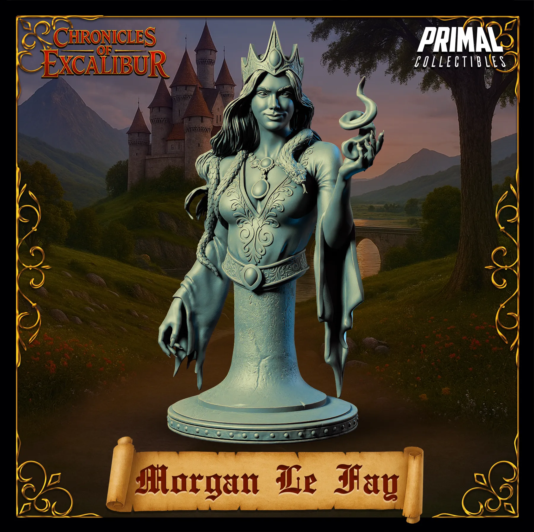 Witch Morgan LeFay | Chronicles of Excalibur | Tabletop D&D Miniature | Primal Collectibles