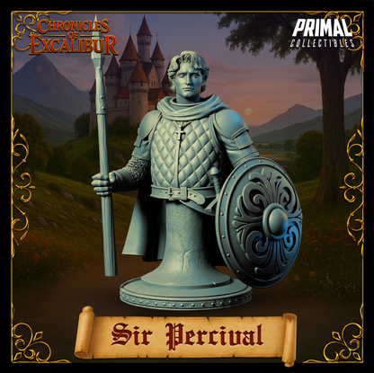 Knight Sir Percival | Chronicles of Excalibur | Tabletop D&D Miniature | Primal Collectibles