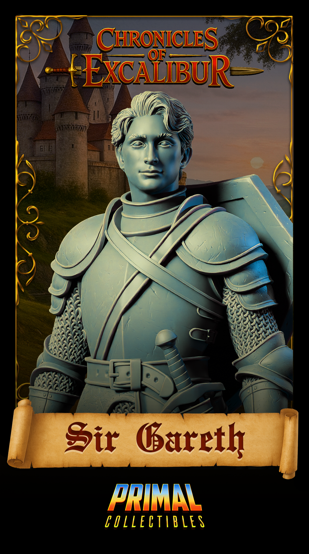 Caballero Sir Galahad | Crónicas de Excalibur | Miniatura D&D de Mesa | Primal Collectibles