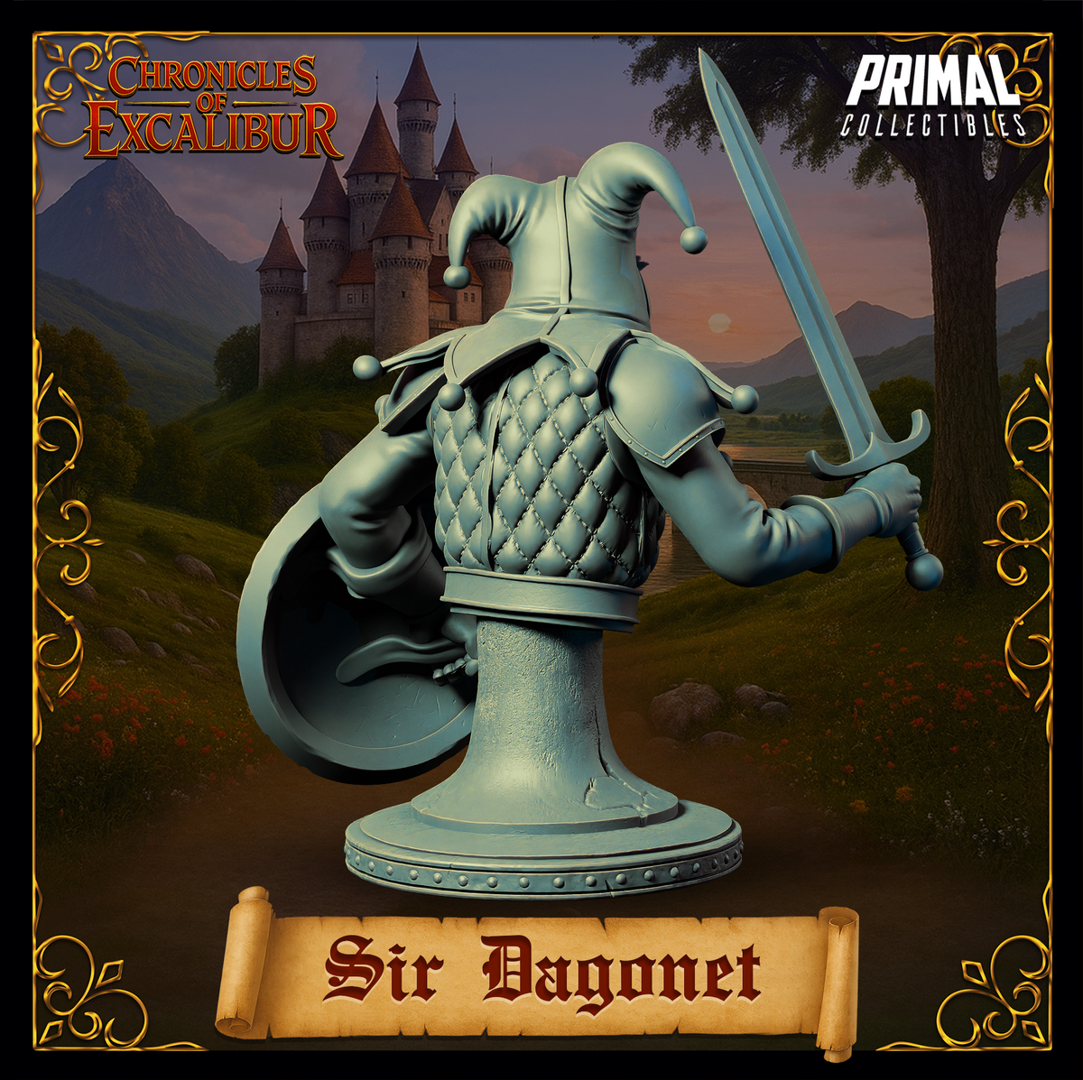Knight Sir Dagonet | Chronicles of Excalibur | Tabletop D&D Miniature | Primal Collectibles