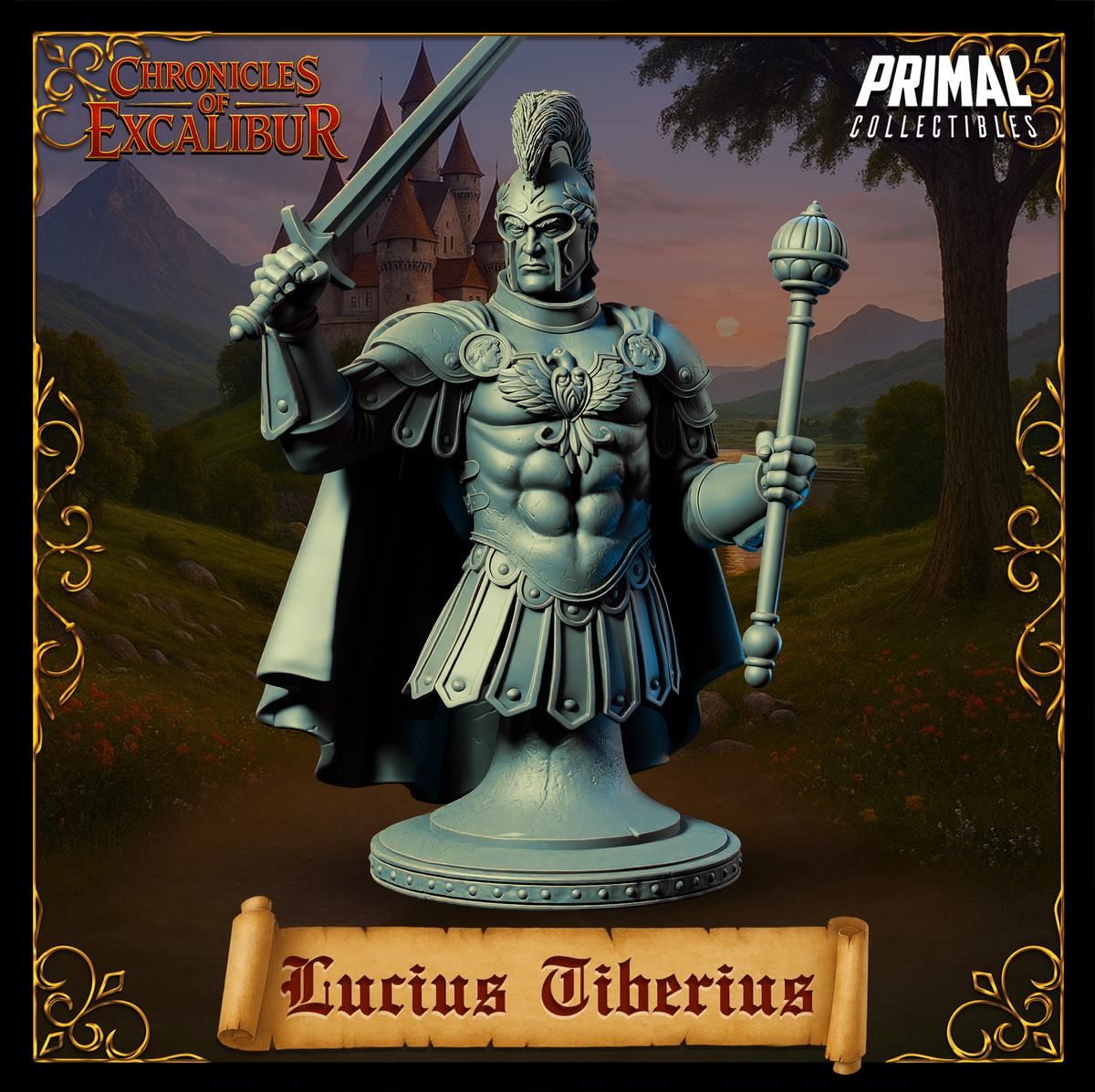 King Lucius Tiberius | Chronicles of Excalibur | Tabletop D&D Miniature | Primal Collectibles
