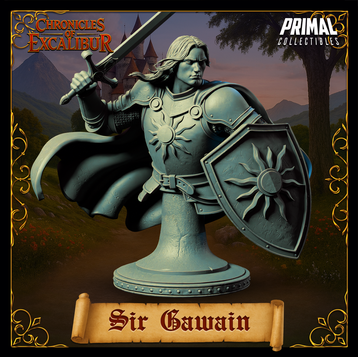 Knight Sir Gawain | Chronicles of Excalibur | Tabletop D&D Miniature | Primal Collectibles