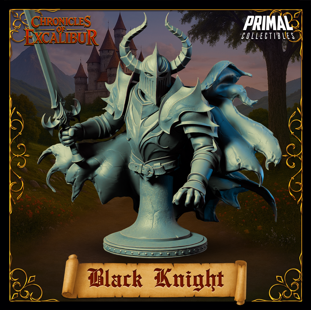 Knight Black Knight | Chronicles of Excalibur | Tabletop D&D Miniature | Primal Collectibles