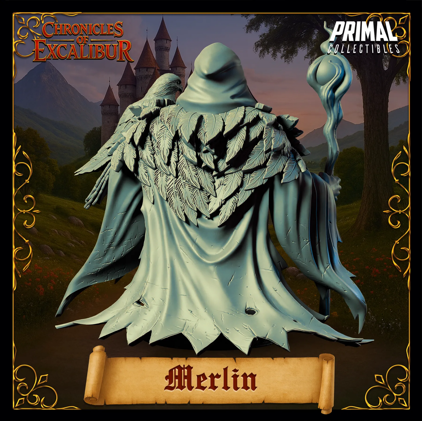 Wizard Merlin | Chronicles of Excalibur | Tabletop D&D Miniature | Primal Collectibles
