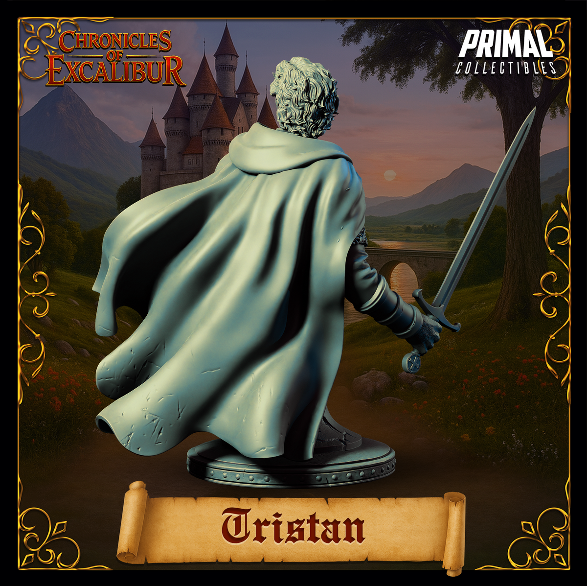 Knight Tristan | Chronicles of Excalibur | Tabletop D&D Miniature | Primal Collectibles