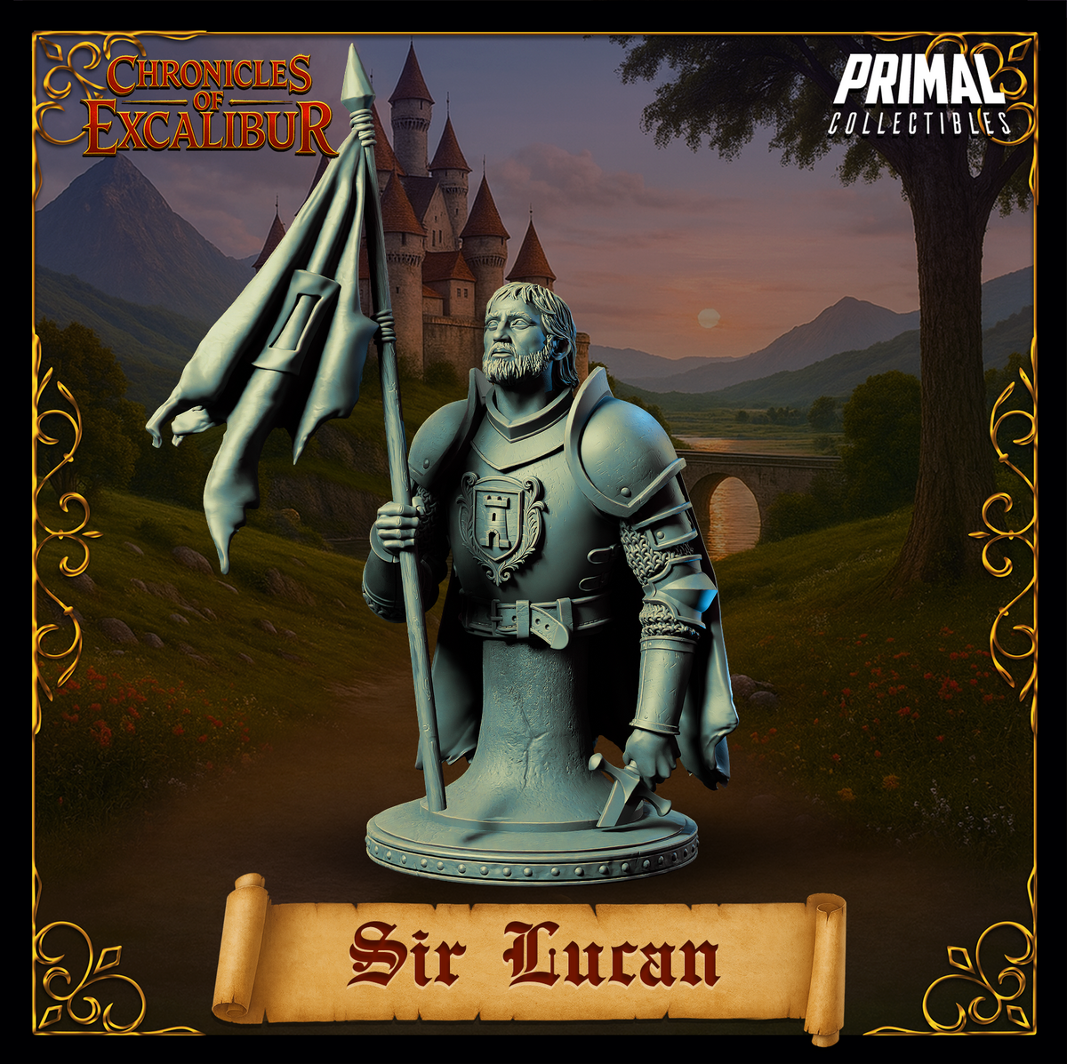 Knight Sir Lucan | Chronicles of Excalibur | Tabletop D&D Miniature | Primal Collectibles
