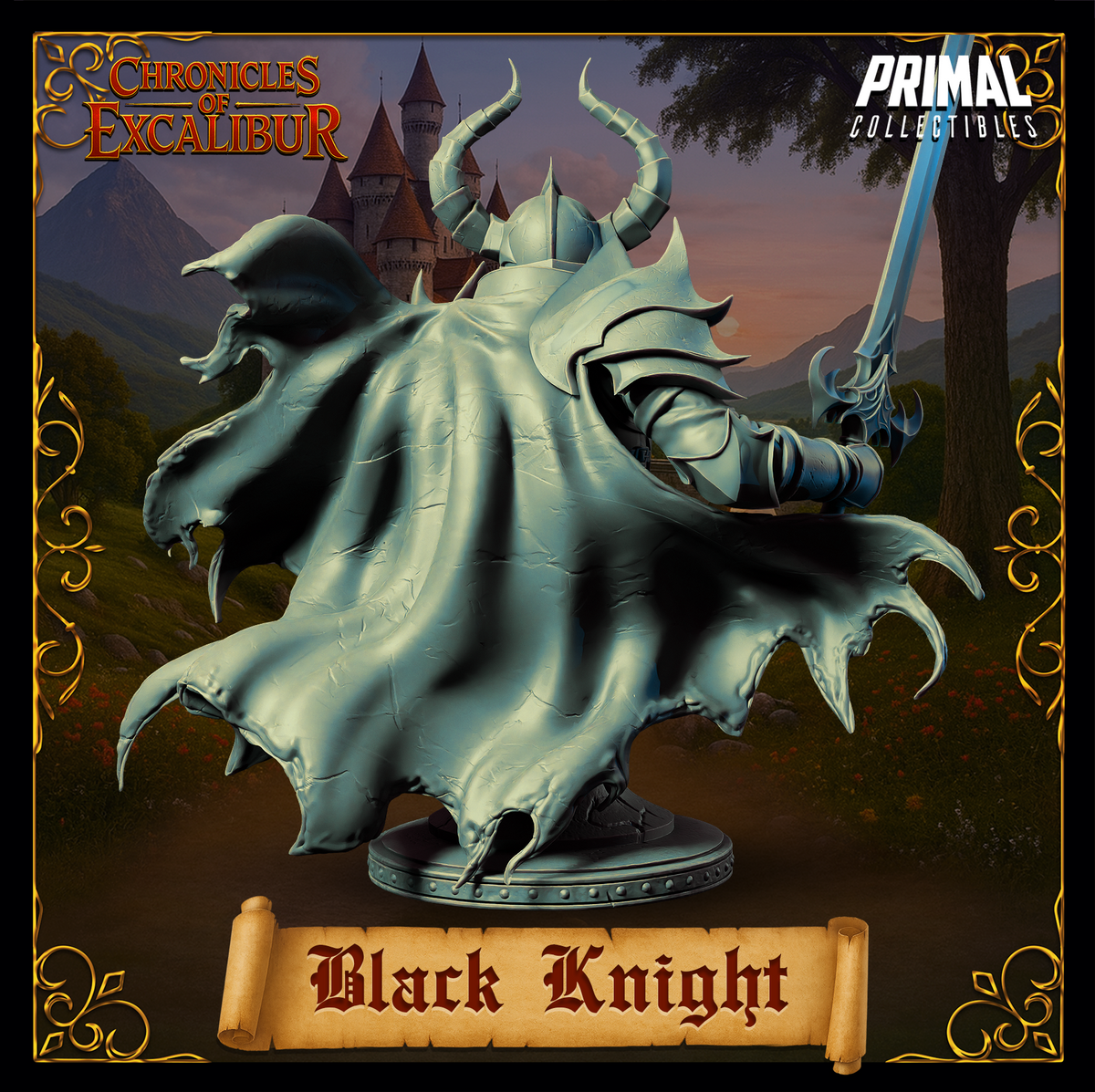 Knight Black Knight | Chronicles of Excalibur | Tabletop D&D Miniature | Primal Collectibles