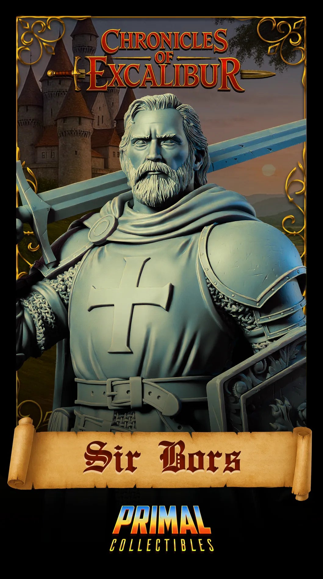 Knight Sir Bors | Chronicles of Excalibur | Tabletop D&D Miniature | Primal Collectibles