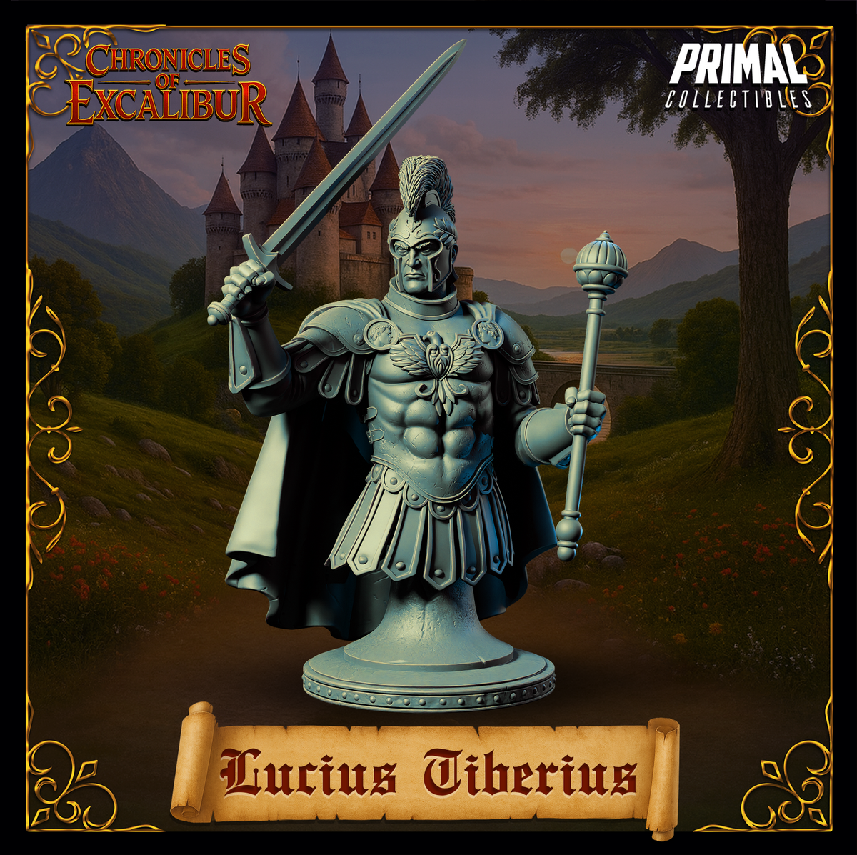King Lucius Tiberius | Chronicles of Excalibur | Tabletop D&D Miniature | Primal Collectibles