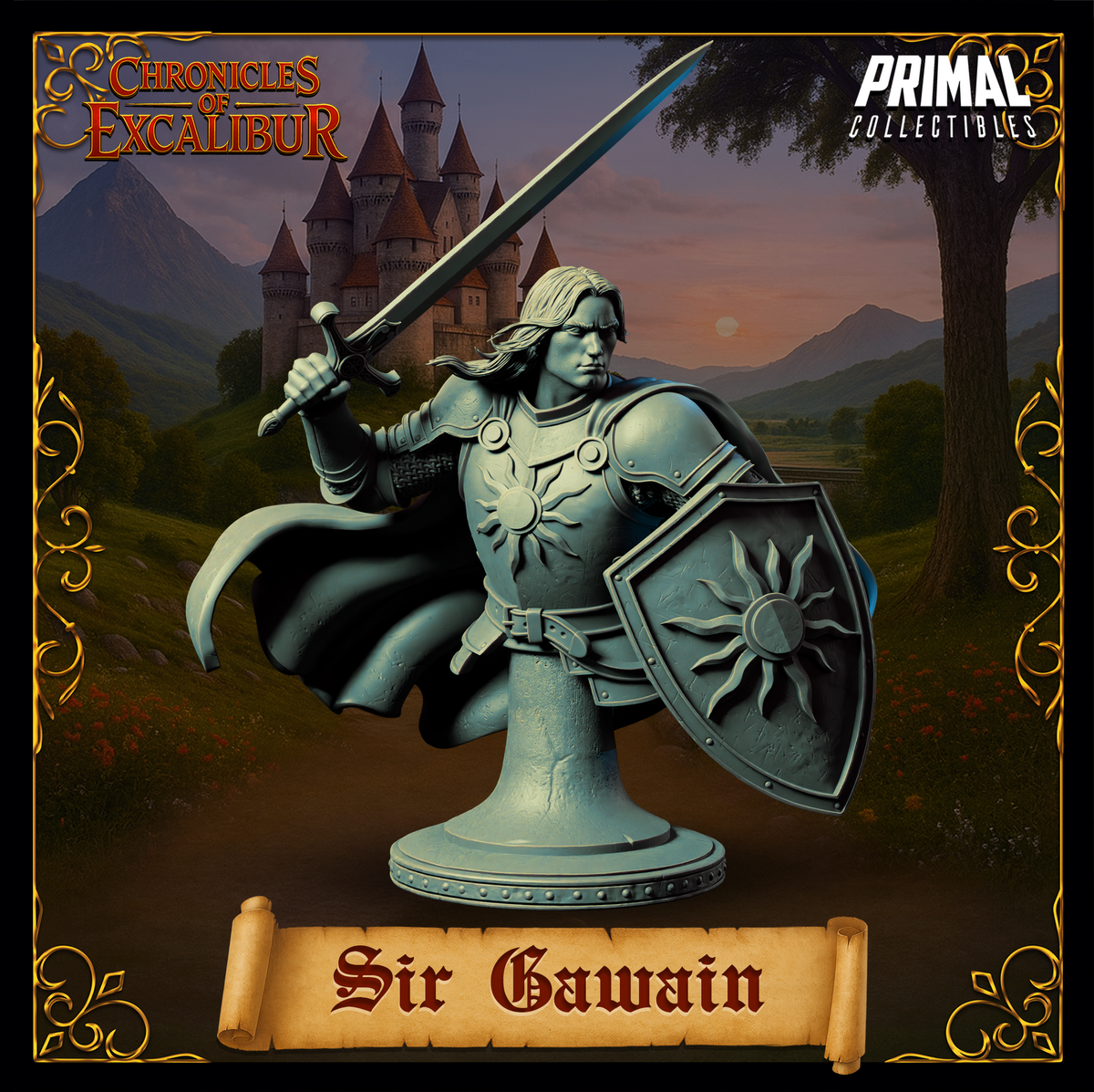 Knight Sir Gawain | Chronicles of Excalibur | Tabletop D&D Miniature | Primal Collectibles
