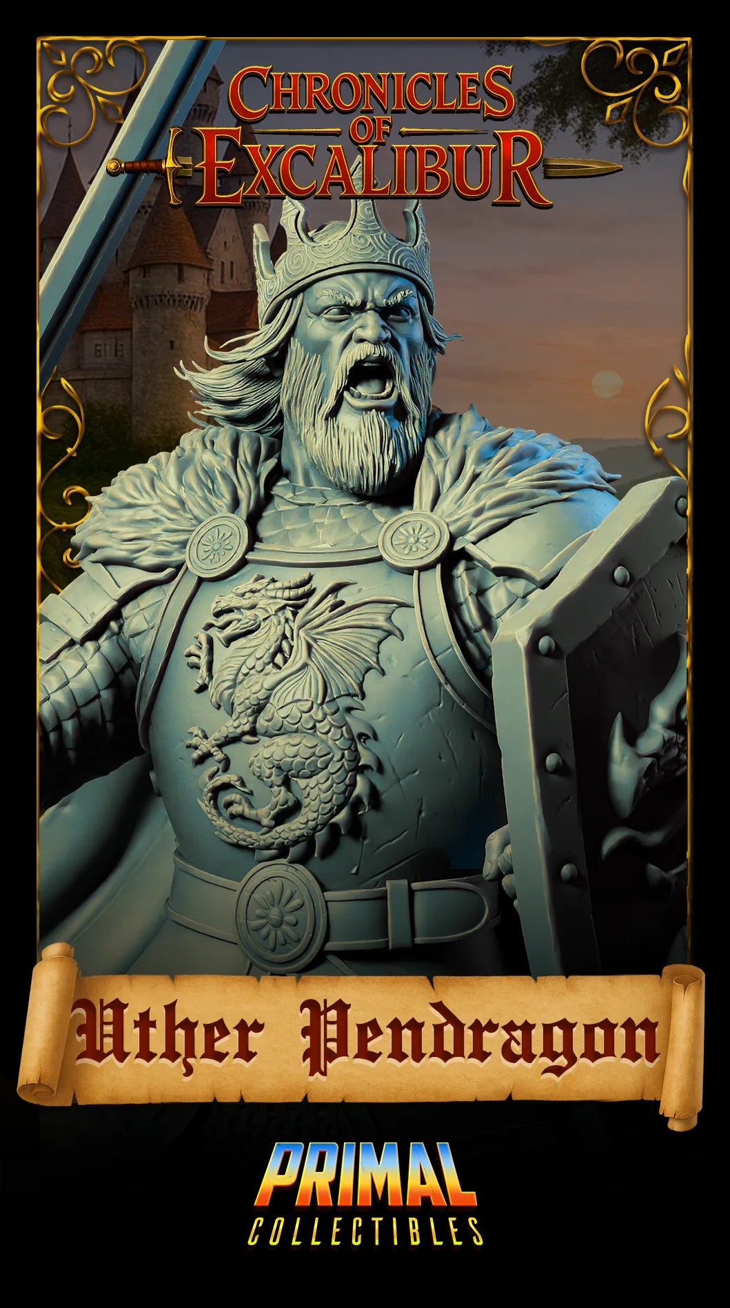 King Uther Pendragon | Chronicles of Excalibur | Tabletop D&D Miniature | Primal Collectibles