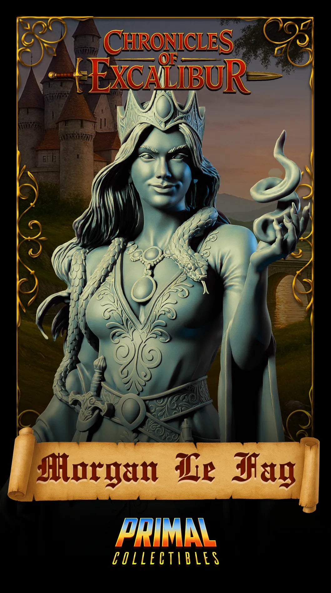 Witch Morgan LeFay | Chronicles of Excalibur | Tabletop D&D Miniature | Primal Collectibles