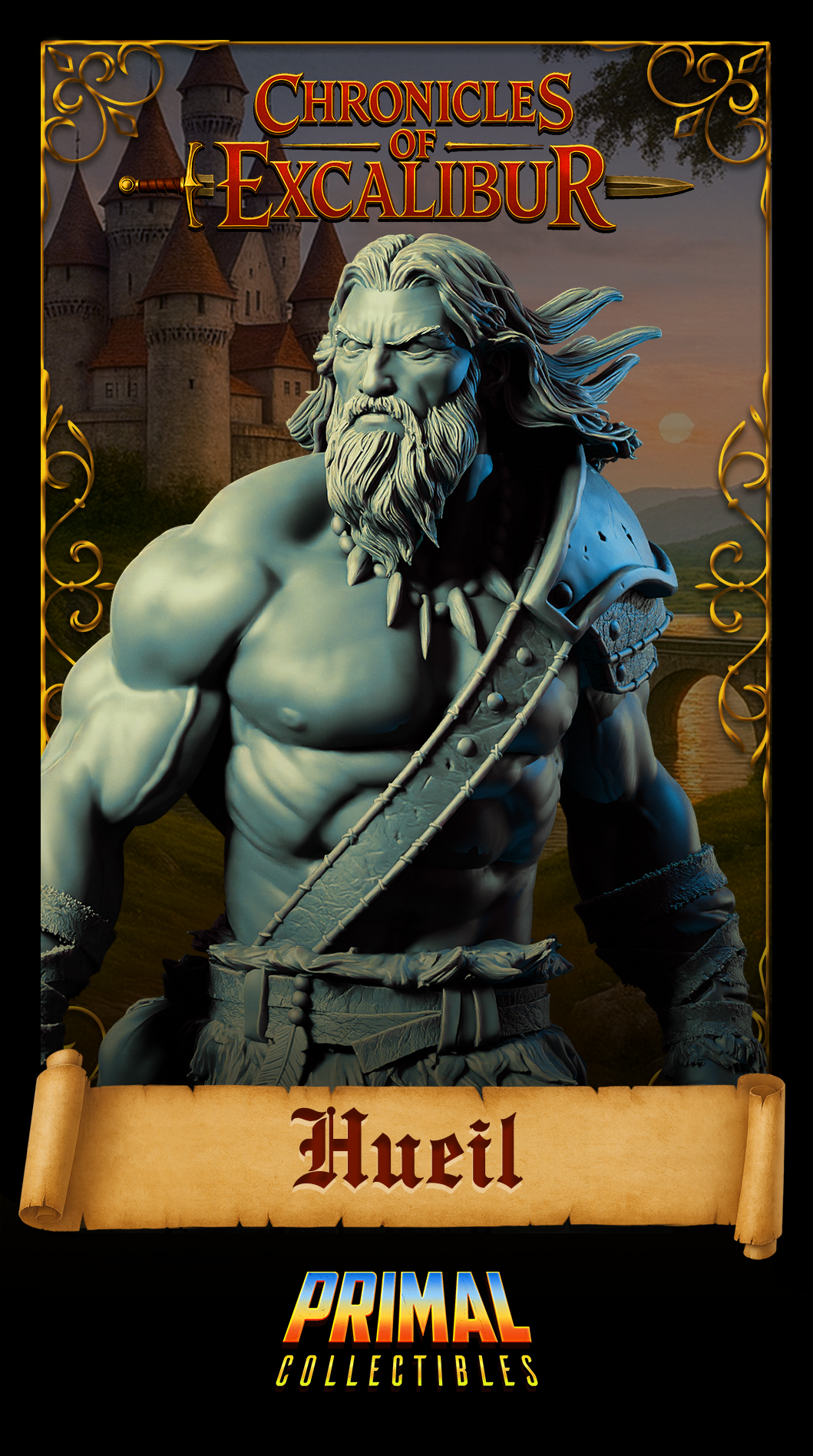 Warrior Hueil | Chronicles of Excalibur | Tabletop D&D Miniature | Primal Collectibles