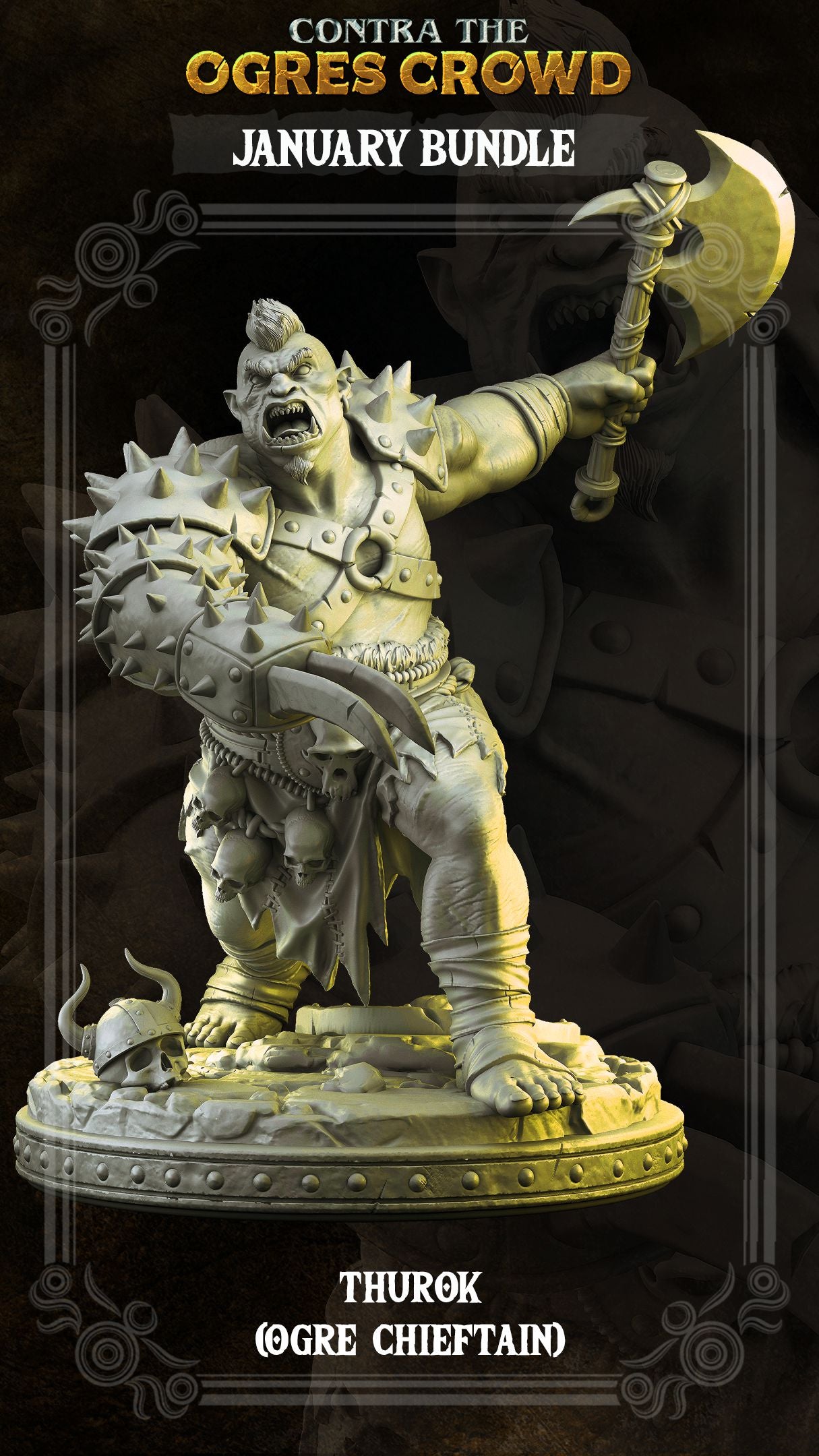 Thurok Ogre Chieftain | DnD Character Miniature | PRIMAL Collectibles - Tattles Told 3D