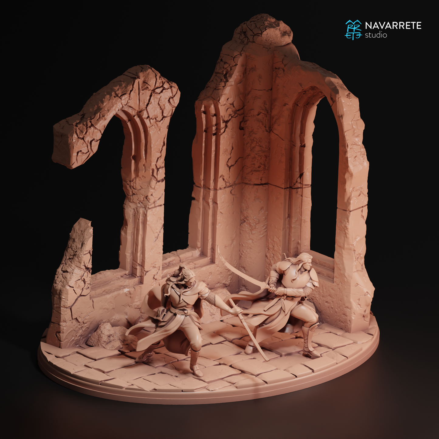 Sylthar and Thalindor tabletop gaming miniatures by Tattles Told 3D, featuring detailed characters from Navarrete Studio.