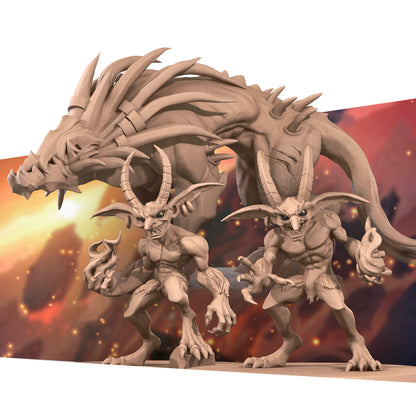 Fel Wastes Imps and Dread Stalker | D&D TTRPG Miniature | Bite the Bullet