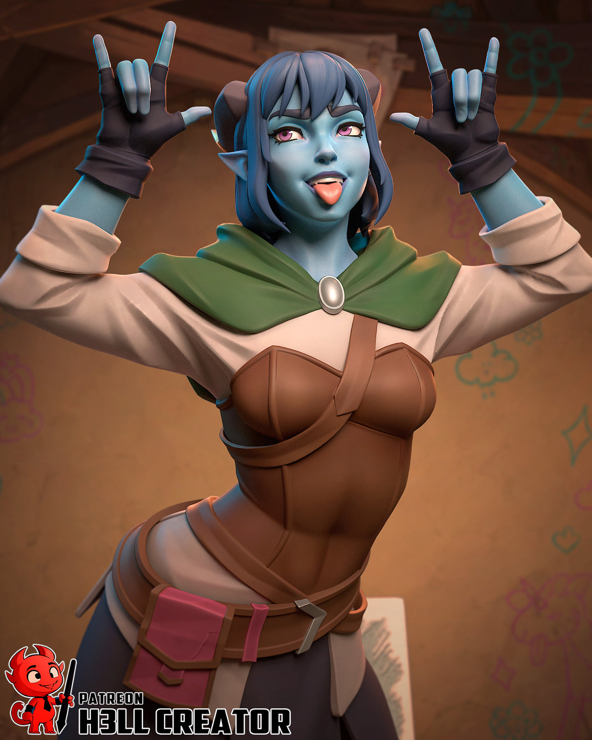 Trickster Cleric | Resin Garage Kit Figure Game Fan Art | h3LL creator