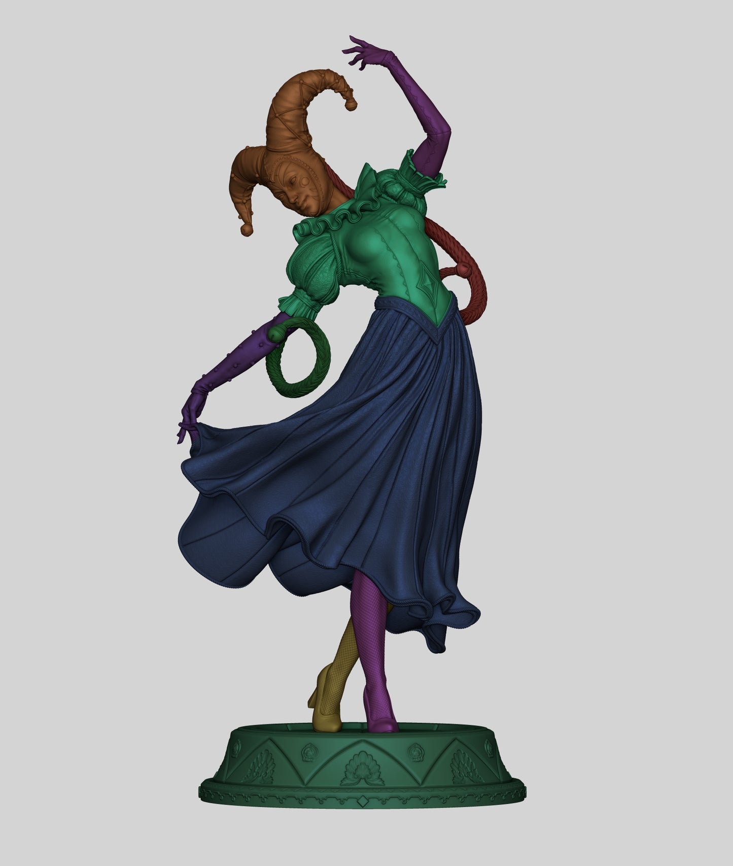1:12 Colorful Jester | 3D Printed Resin Garage Kit Figure | CA 3D Studios