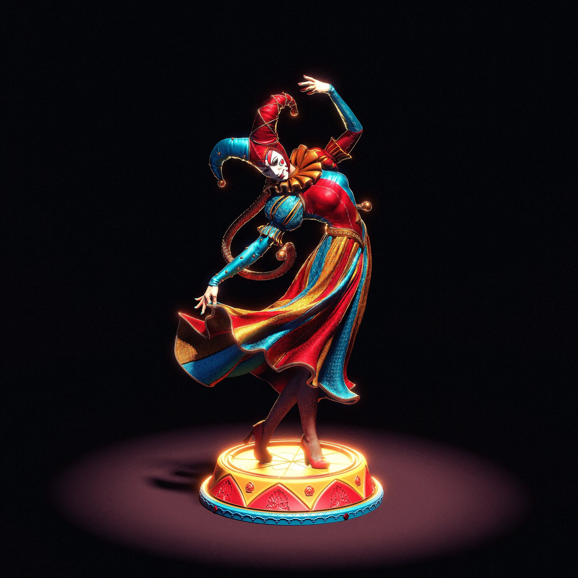 1:12 Colorful Jester | 3D Printed Resin Garage Kit Figure | CA 3D Studios