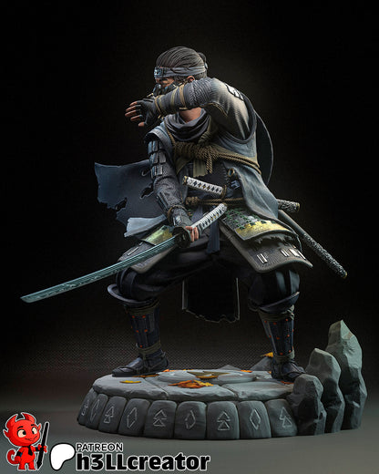 1:12 Shadowed Samurai | Resin Garage Kit Figure Game Fan Art | h3LL creator
