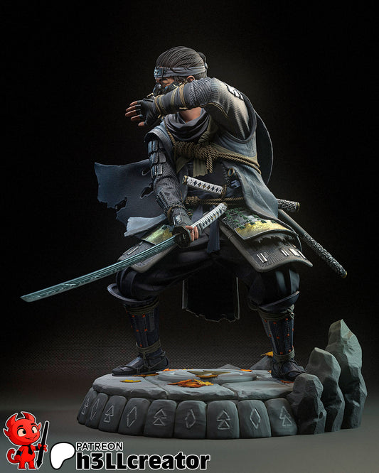 1:12 Shadowed Samurai | Resin Garage Kit Figure Game Fan Art | h3LL creator