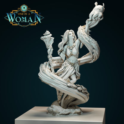 Triton Druid, Kailani & Koko | D&D TTRPG Miniature | DnD Is A Woman | NO BASE