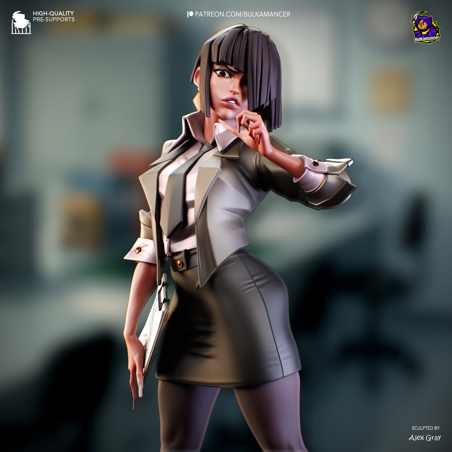 Agent Karen Unbreadable | Resin Garage Kit Figure Game Fan Art | Bulkamancer Sculpts