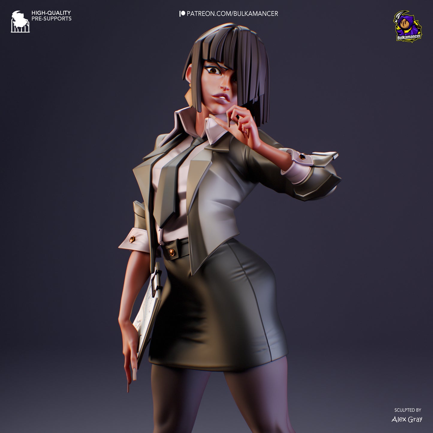 Agent Karen Unbreadable | Resin Garage Kit Figure Game Fan Art | Bulkamancer Sculpts