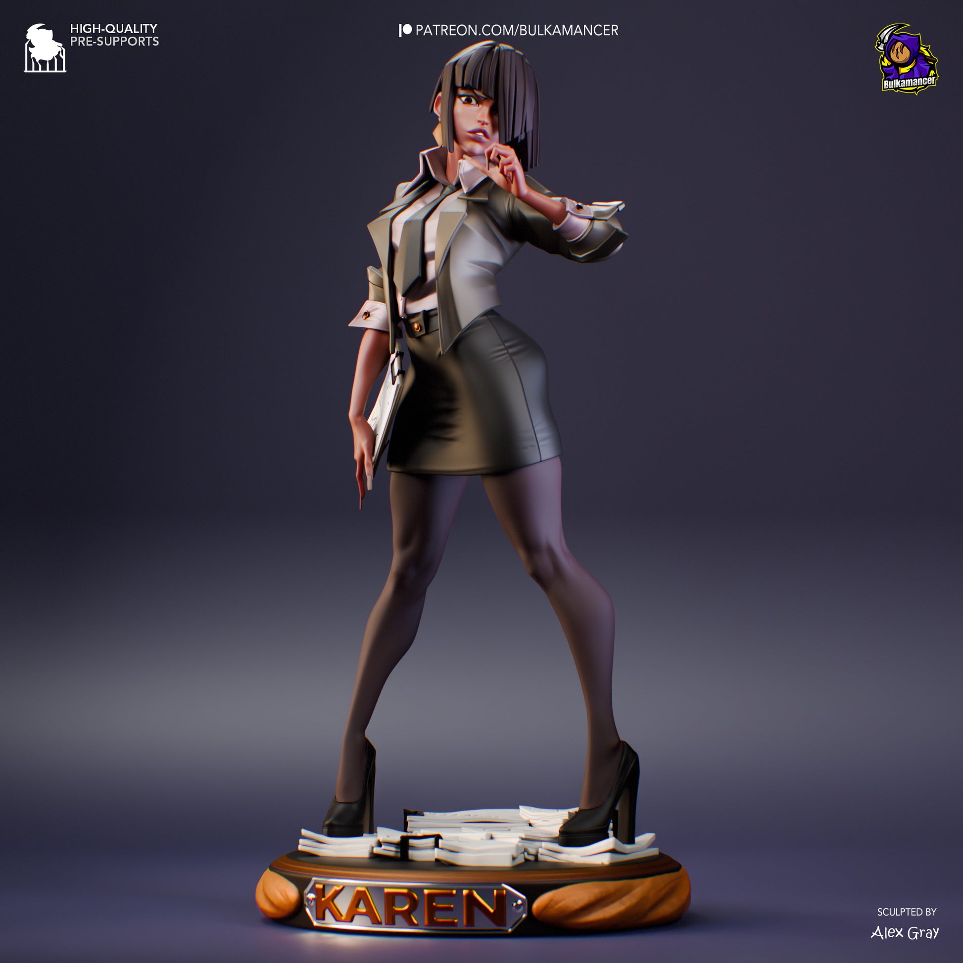 Agent Karen Unbreadable | Resin Garage Kit Figure Game Fan Art | Bulkamancer Sculpts