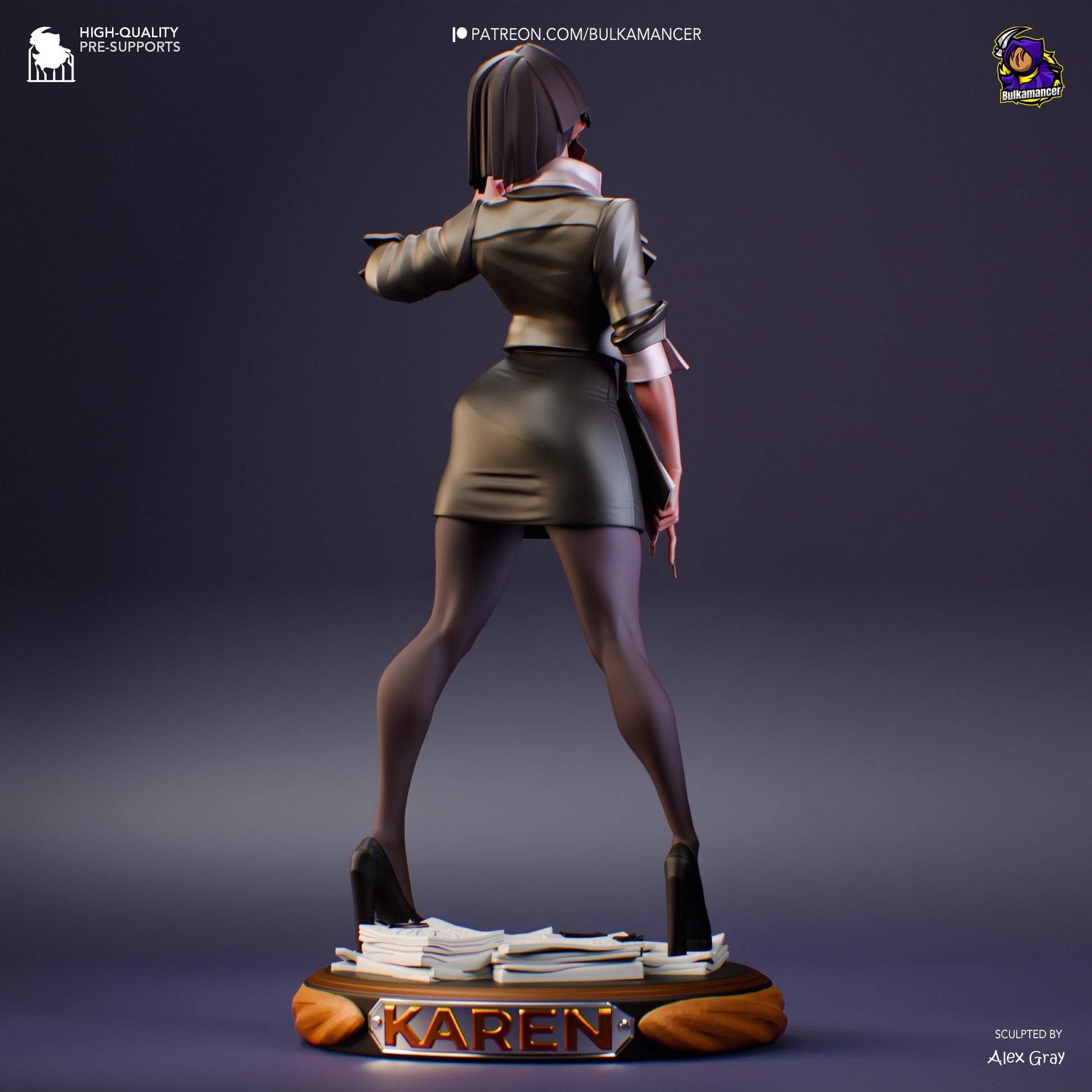 Agent Karen Unbreadable | Resin Garage Kit Figure Game Fan Art | Bulkamancer Sculpts