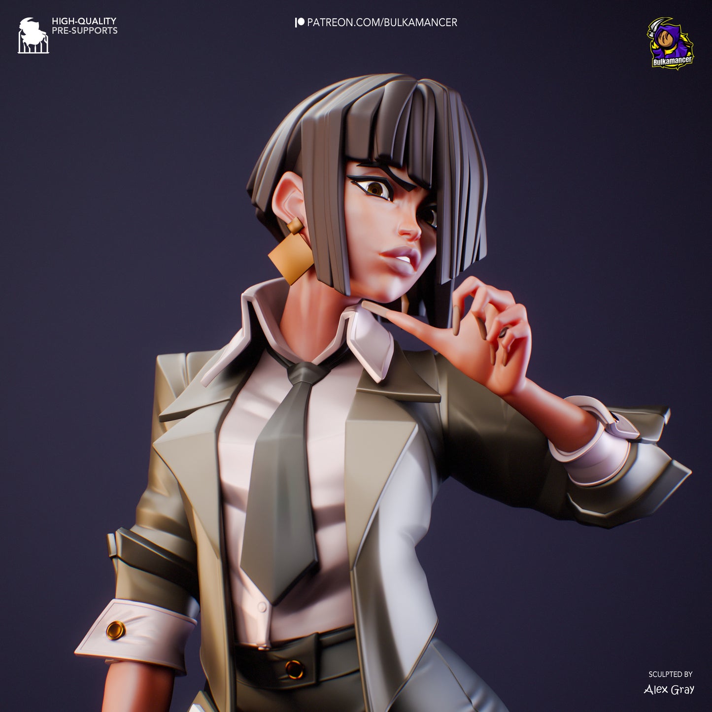 Agent Karen Unbreadable | Resin Garage Kit Figure Game Fan Art | Bulkamancer Sculpts