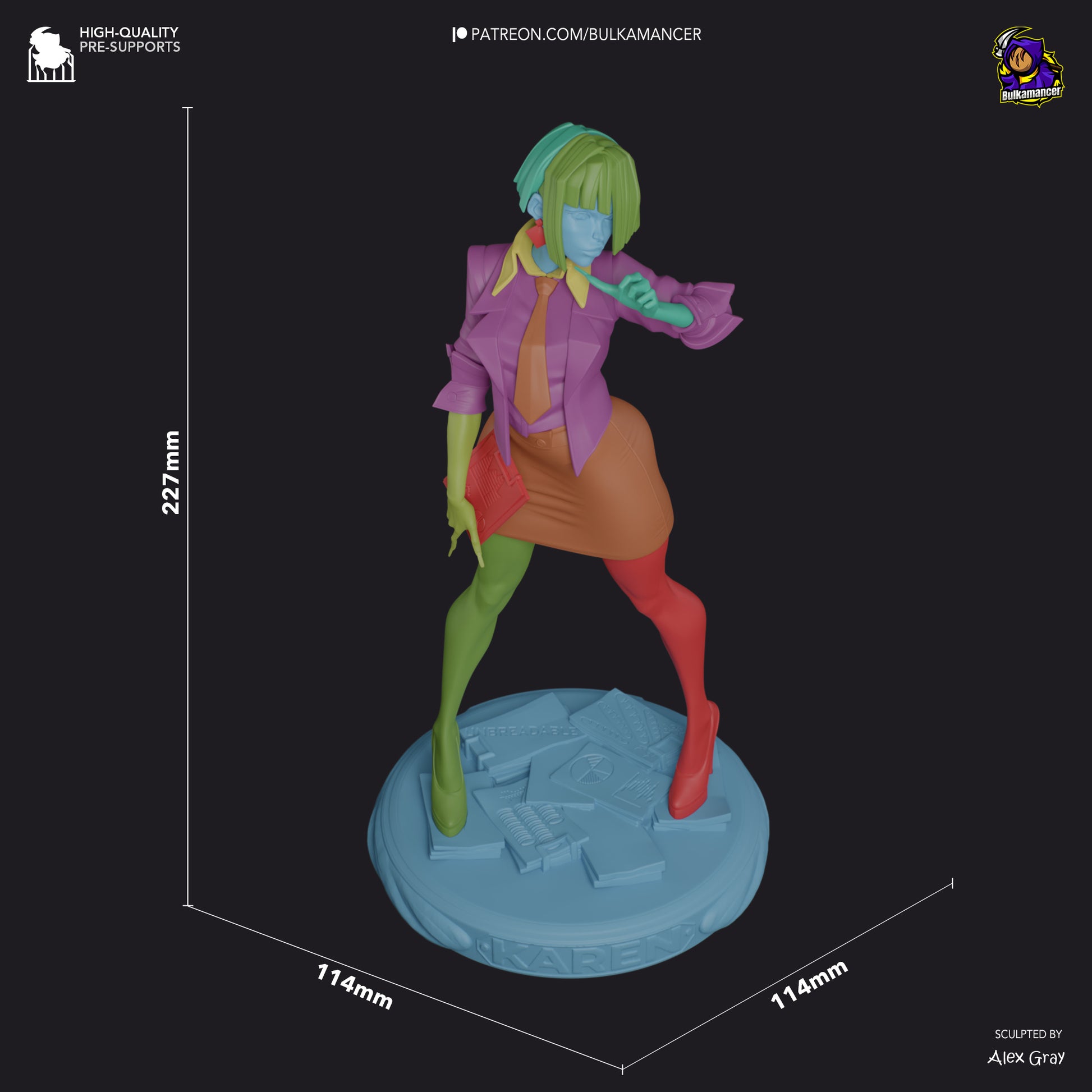 Agent Karen Unbreadable | Resin Garage Kit Figure Game Fan Art | Bulkamancer Sculpts