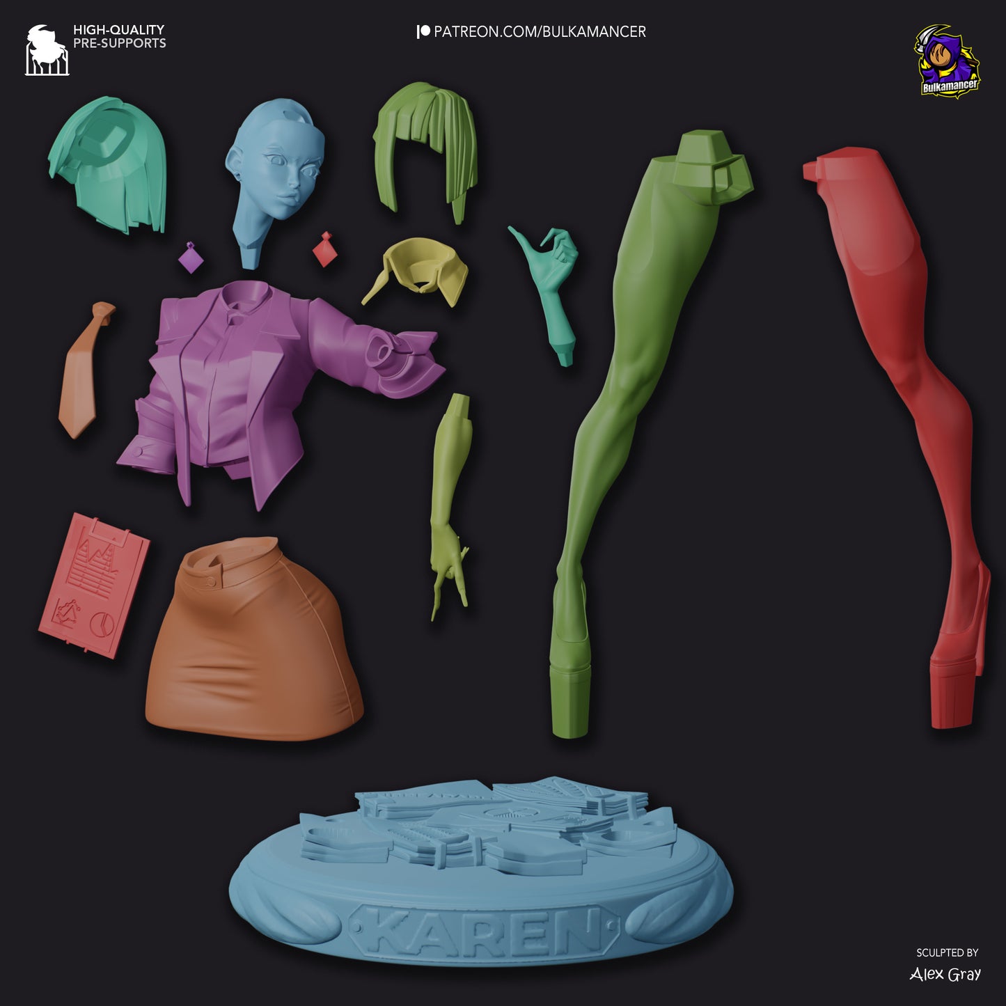 Agent Karen Unbreadable | Resin Garage Kit Figure Game Fan Art | Bulkamancer Sculpts