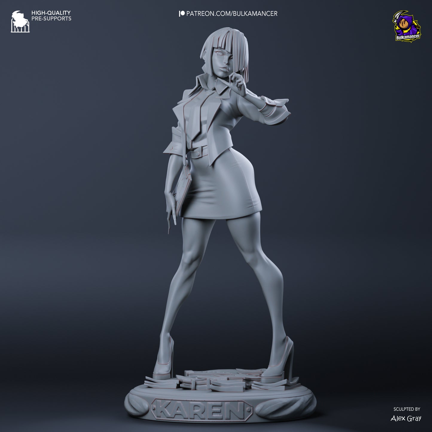 Agent Karen Unbreadable | Resin Garage Kit Figure Game Fan Art | Bulkamancer Sculpts