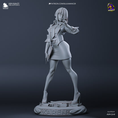 Agent Karen Unbreadable | Resin Garage Kit Figure Game Fan Art | Bulkamancer Sculpts