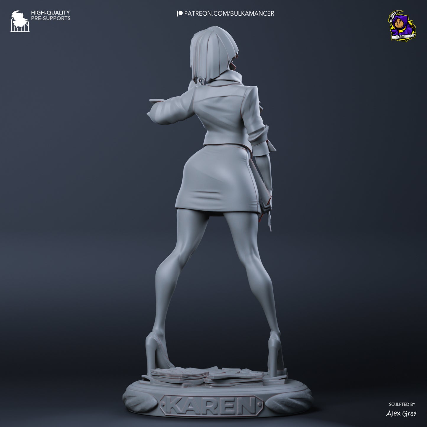 Agent Karen Unbreadable | Resin Garage Kit Figure Game Fan Art | Bulkamancer Sculpts