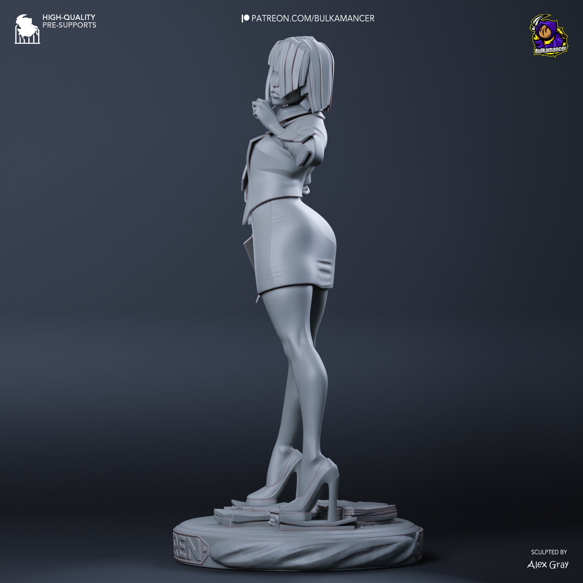 Agent Karen Unbreadable | Resin Garage Kit Figure Game Fan Art | Bulkamancer Sculpts